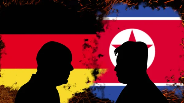 Konflikt Zwischen Deutschland Und Nordkorea Olaf Scholz Gespräch Mit Kim — Stockfoto