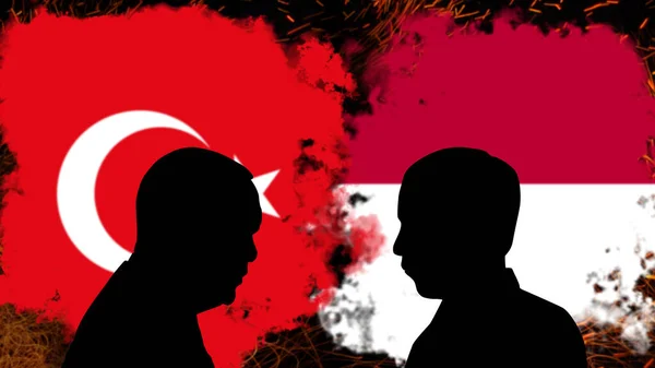 Konflikt Zwischen Der Türkei Und Indonesien Recep Tayyip Erdogan Gespräch — Stockfoto
