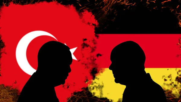 Konflikt Zwischen Der Türkei Und Deutschland Recep Tayyip Erdogan Gespräch — Stockfoto