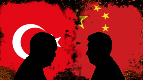 Konflikt Między Turcją Chinami Dyskusja Recep Tayyip Erdogan Cinping Przełomowy — Zdjęcie stockowe
