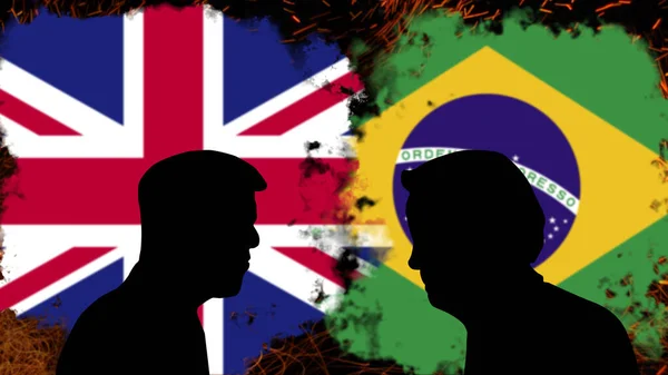 Konflikt Zwischen Großbritannien Und Brasilien Rishi Sunak Diskussion Mit Jair — Stockfoto