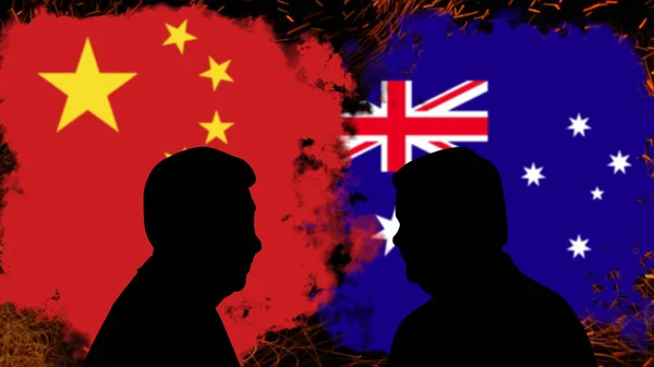 Конфликт Между Китаем Австралией Cinping Дискуссия Энтони Албанезе Сломанный Новостной — стоковое фото