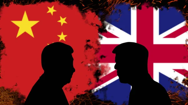 Конфликт Между Китаем Великобританией Цинпинг Дискуссия Риши Сунак Сломанный Новостной — стоковое фото
