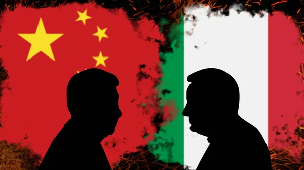 Conflit Entre Chine Italie Discussion Avec Sergio Mattarella Bannière Information — Photo