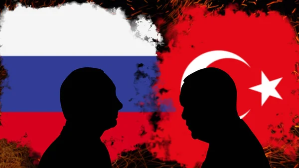 Konflikt Między Rosją Turcją Dyskusja Władimira Putina Recepem Tayyipem Erdoganem — Zdjęcie stockowe