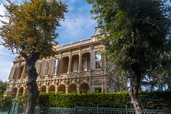 stock image Wide angle of Con Pasha mansion in Big Island known as Buyukada, historical mansion of Princes Islands, Con Pasa Kosku in Turkish, made by Achileus Policis: Buyukada, Istanbul, Turkey - 10.10.22