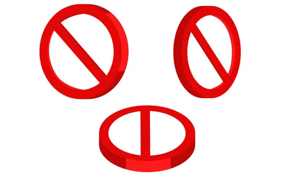 3D待機中の交通標識ベクトルセット 白の背景に隔離された 交通ルールの概念 異なる角度から円形状の交通標識コレクション ドライバの看板 待機中の警告標識はありません — ストックベクタ
