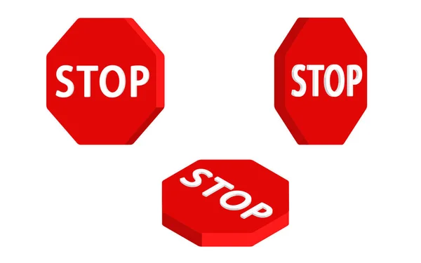 Stop Traffic Sign Vector Set Απομονώνονται Λευκό Φόντο Έννοια Των — Διανυσματικό Αρχείο
