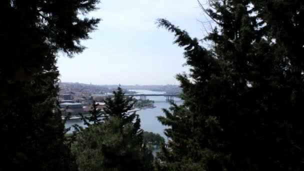 Vue Sur Pont Entre Les Arbres Pierre Loti Belle Istanbul — Video