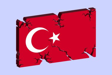 3D duvar vektörü, çatlak şablon, Türkiye depremi, çatlak desenli ülke bayrağı, İsviçre ulusal meseleleri konsepti, logo fikri