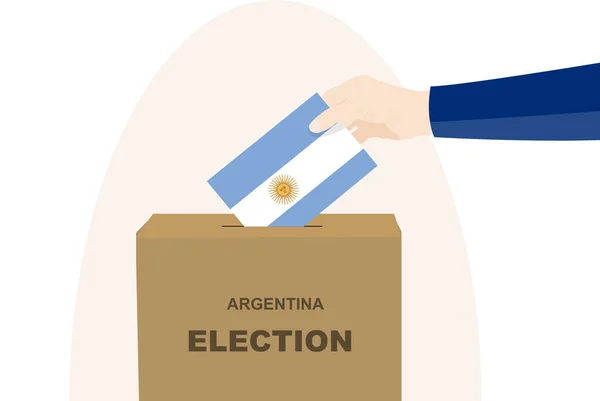 Argentina Elezione Concetto Voto Selezione Politica Mano Uomo Scheda Elettorale — Vettoriale Stock