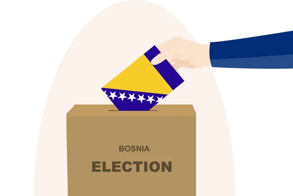 Bosnia Erzegovina Concetto Elezione Voto Selezione Politica Mano Scheda Elettorale — Vettoriale Stock