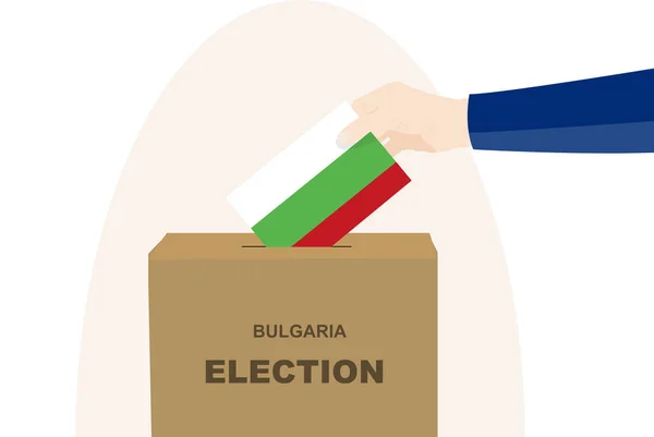 Bulgaria Elezione Concetto Voto Selezione Politica Mano Uomo Scheda Elettorale — Vettoriale Stock