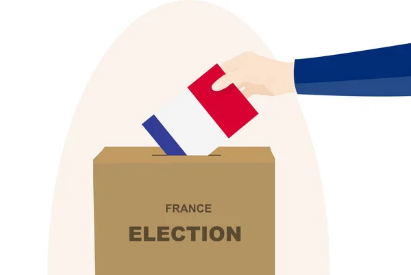Francia Concetto Elezione Voto Selezione Politica Mano Scheda Elettorale Idea — Vettoriale Stock