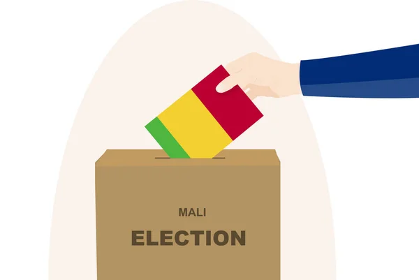 Mali Elezione Concetto Voto Selezione Politica Mano Uomo Scheda Elettorale — Vettoriale Stock