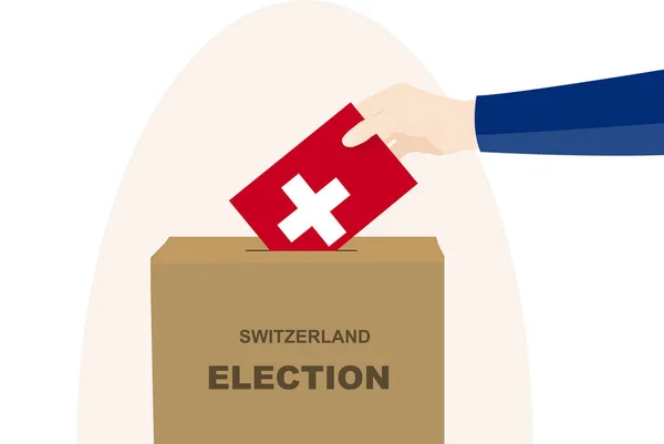 Svizzera Concetto Elezione Voto Selezione Politica Votazione Scrutinio Segreto Idea — Vettoriale Stock