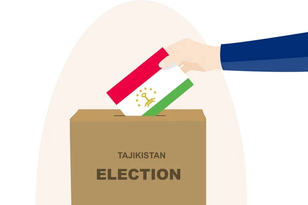 Tajikistan Elezione Concetto Voto Selezione Politica Mano Scheda Elettorale Idea — Vettoriale Stock
