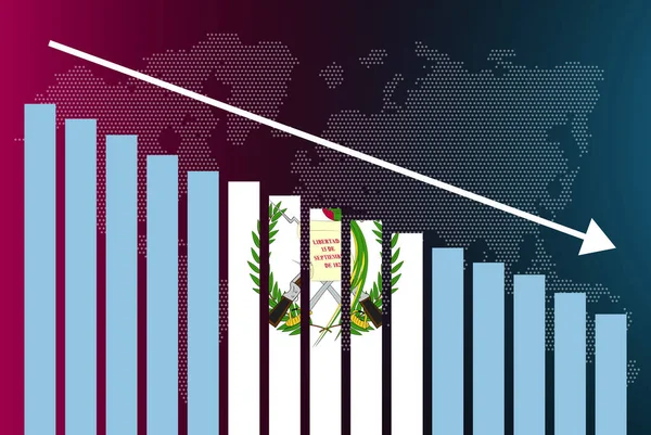 Gráfico Gráfico Barras Guatemala Valores Decrecientes Concepto Crisis Degradación Bandera — Vector de stock