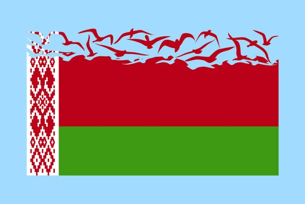 Bielorrusia Bandera Con Concepto Libertad Idea País Independiente Bandera Bielorrusia — Vector de stock