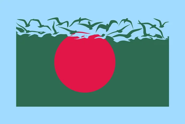 Bangladesh Flagga Med Frihet Koncept Självständigt Land Idé Bangladesh Flagga — Stock vektor