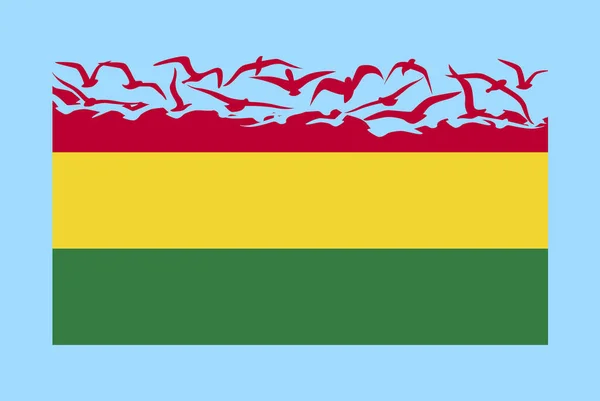 Bolivianische Flagge Mit Freiheitskonzept Idee Eines Unabhängigen Landes Bolivianische Flagge — Stockvektor