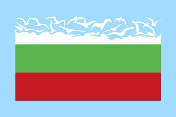 Флаг Болгарии Концепцией Свободы Идея Независимой Страны Флаг Болгарии Трансформирующийся — стоковый вектор