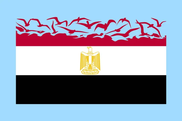 Ägyptische Flagge Mit Freiheitskonzept Idee Eines Unabhängigen Landes Ägyptische Flagge — Stockvektor