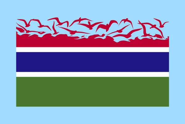 Gambia Vlag Met Vrijheid Concept Onafhankelijk Land Idee Gambia Vlag — Stockvector