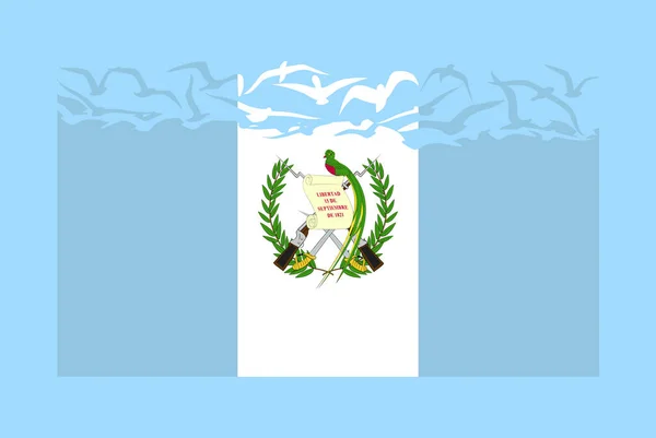 Флаг Гватемалы Концепцией Свободы Идея Независимой Страны Флаг Гватемалы Трансформирующийся — стоковый вектор