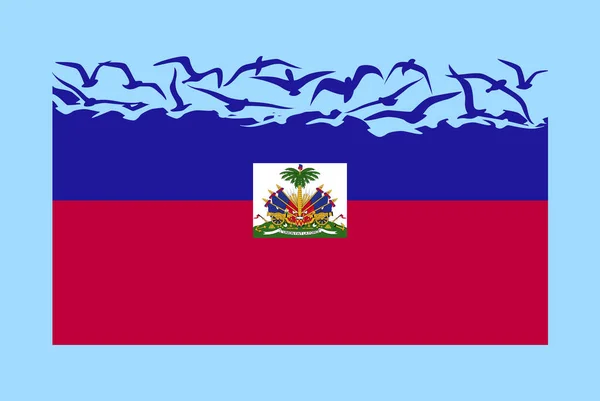 Haiti Flagga Med Frihet Koncept Självständigt Land Idé Haiti Flagga — Stock vektor