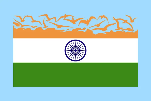 Indische Flagge Mit Freiheitskonzept Idee Eines Unabhängigen Landes Indische Flagge — Stockvektor