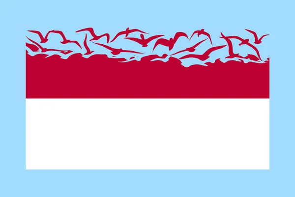 Indonézia Zászló Szabadság Koncepció Független Ország Ötlet Indonézia Zászló Átalakul — Stock Vector