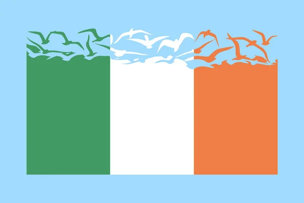 Írország Zászló Szabadság Koncepcióval Független Ország Ötlet Írország Zászló Átalakítása — Stock Vector