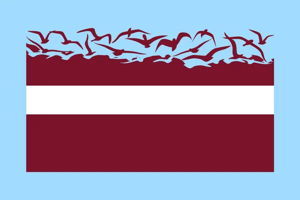 Lettország Zászló Szabadság Koncepcióval Független Ország Ötlet Lettország Zászló Átalakítása — Stock Vector