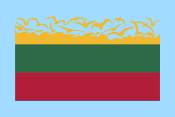 Litvánia Zászló Szabadság Koncepcióval Független Ország Ötlet Litvánia Zászló Átalakítása — Stock Vector