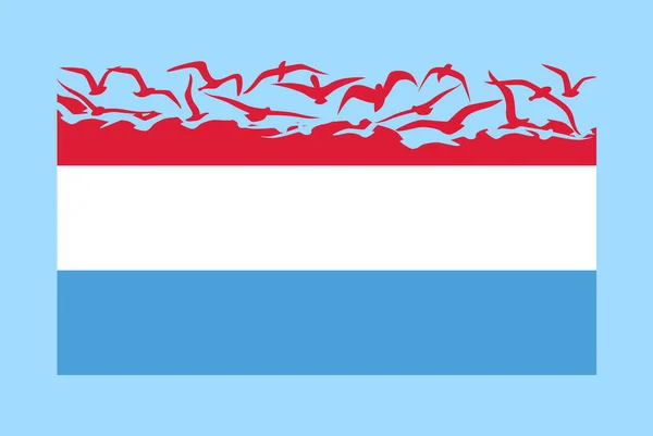 Luxemburgi Zászló Szabadságkoncepcióval Független Országgondolat Luxemburgi Zászló Repülő Madárvektorrá Alakítása — Stock Vector