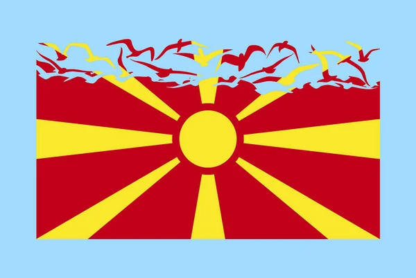 Mazedonien Flagge Mit Freiheitskonzept Idee Eines Unabhängigen Landes Mazedonien Flagge — Stockvektor