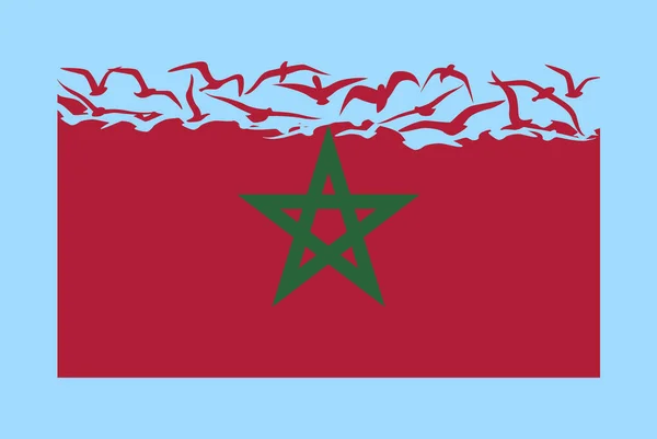 Marokkanische Flagge Mit Freiheitskonzept Idee Eines Unabhängigen Landes Marokkanische Flagge — Stockvektor