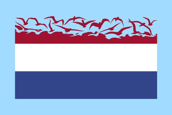 Hollandia Zászló Szabadság Koncepcióval Független Ország Ötlet Hollandia Zászló Átalakítása — Stock Vector