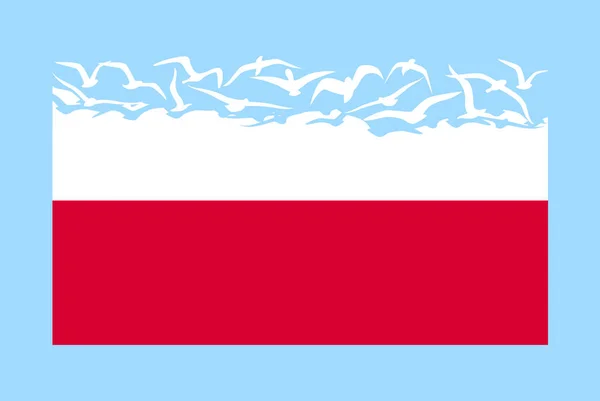 Polen Flagga Med Frihet Koncept Självständigt Land Idé Polen Flagga — Stock vektor