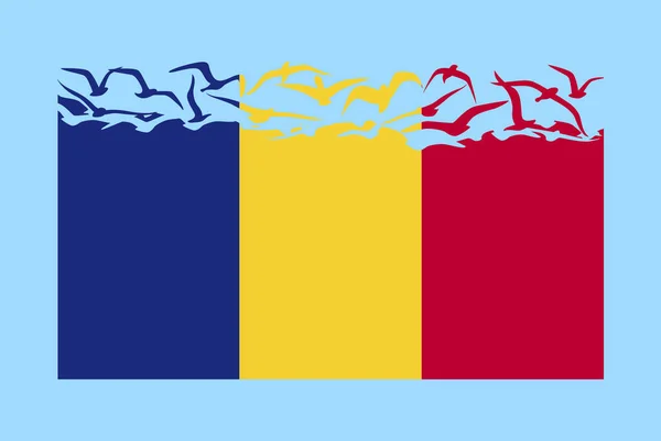 Drapeau Roumanie Avec Concept Liberté Idée Pays Indépendant Drapeau Roumanie — Image vectorielle