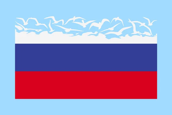 Bandeira Rússia Com Conceito Liberdade Ideia País Independente Bandeira Rússia —  Vetores de Stock