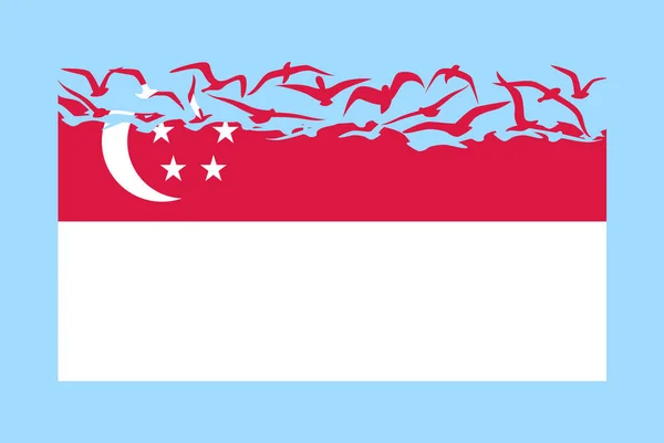 Singapur Flagge Mit Freiheitskonzept Idee Eines Unabhängigen Landes Singapur Flagge — Stockvektor