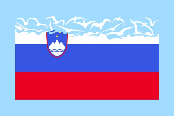 Прапор Словенії Концепцією Свободи Незалежна Ідея Країни Словенія Прапор Перетворюється — стоковий вектор