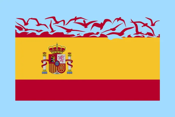 Флаг Испании Концепцией Свободы Идея Независимой Страны Флаг Испании Трансформирующийся — стоковый вектор