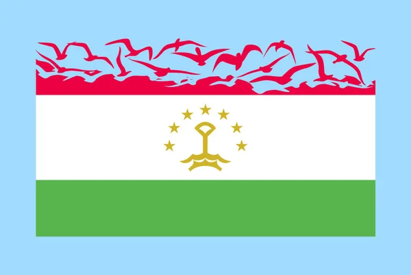 Флаг Таджикистана Концепцией Свободы Идея Независимой Страны Флаг Таджикистана Трансформирующийся — стоковый вектор
