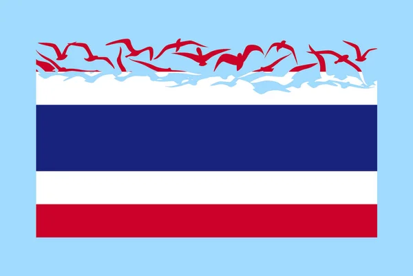 Thailändische Flagge Mit Freiheitskonzept Idee Eines Unabhängigen Landes Verwandlung Der — Stockvektor