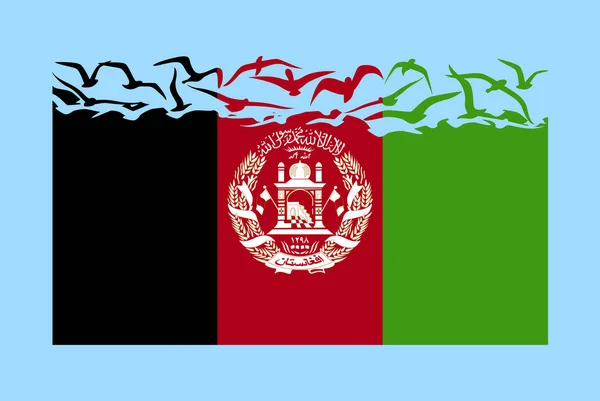 Σημαία Αφγανιστάν Έννοια Ελευθερίας Ιδέα Ανεξάρτητης Χώρας Σημαία Αφγανιστάν Μετατρέπεται — Διανυσματικό Αρχείο