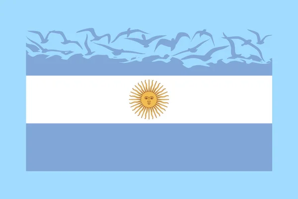 Argentína Zászló Szabadság Koncepcióval Független Ország Ötlet Argentína Zászló Repülő — Stock Vector
