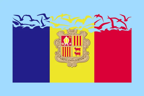 Bandeira Andorra Com Conceito Liberdade Ideia País Independente Bandeira Andorra —  Vetores de Stock